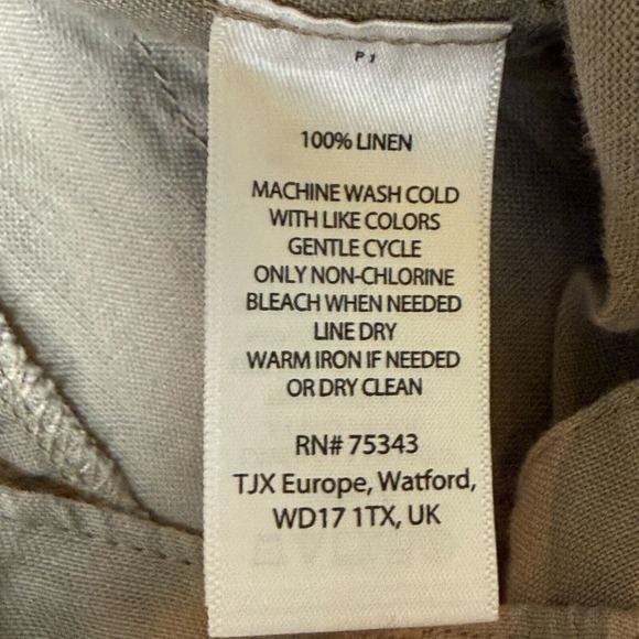 Cynthia Rowley Pants Womens 8 Khaki 100% Linen Adjustable Length NWT Lagenlook - Picture 14 of 15